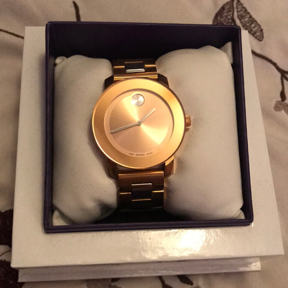 Rose gold Movado watch